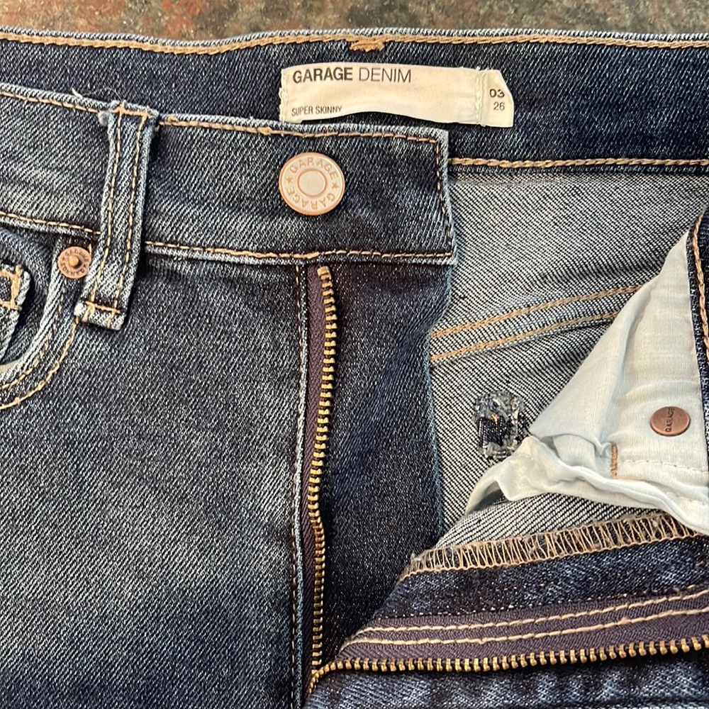Garage Denim super Skinny jeans size: 3 (26 waist)